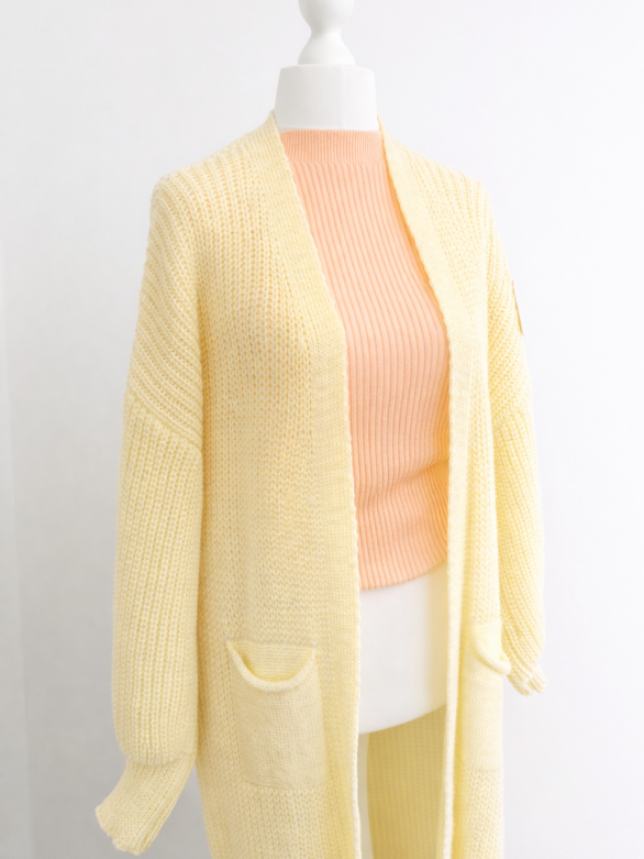 Bardzo długi kardigan Limoncello