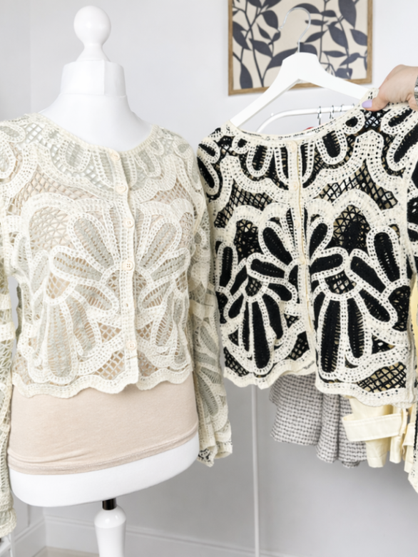 Sweterek ażurowy  plecionka Colette