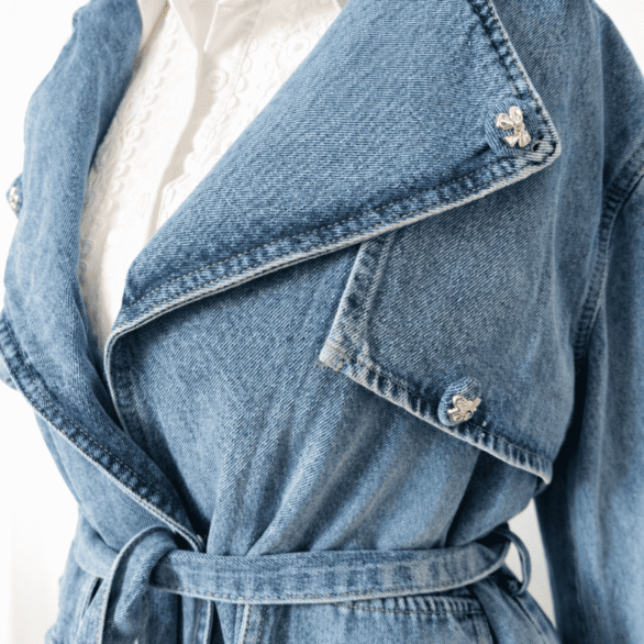 PREMIUM Kurtka jeans Louise z paskiem