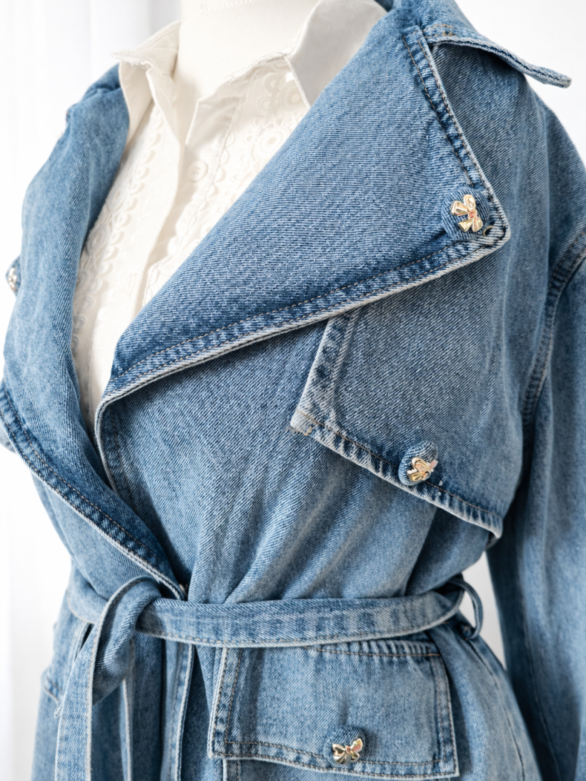 PREMIUM Kurtka  jeans Louise z paskiem