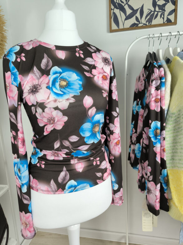 Aveline kwiatowa bluzka z długim rękawem