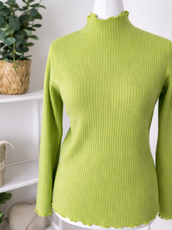 Sweterek Świeża Zieleń Prążkowany