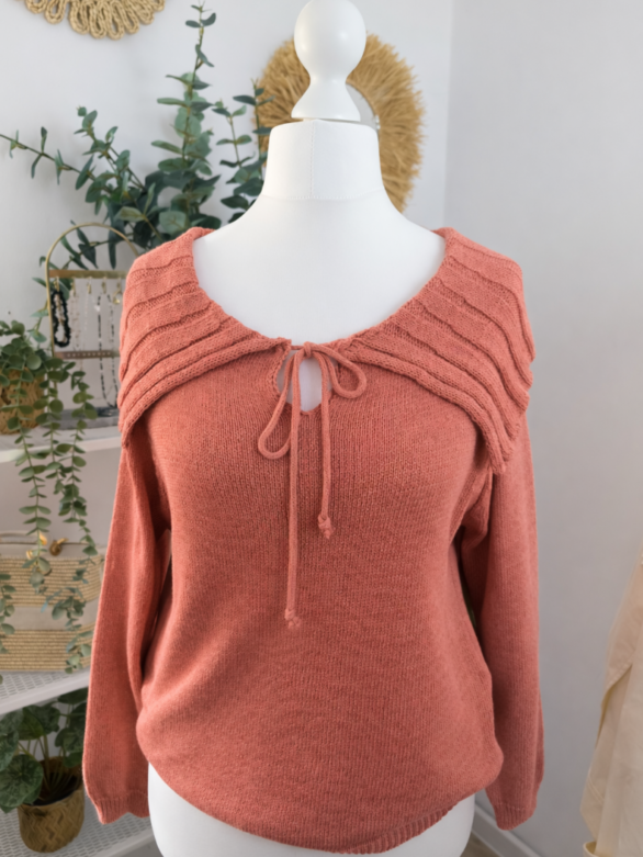 Sweter bawełniany  z kołnierzem Riviera