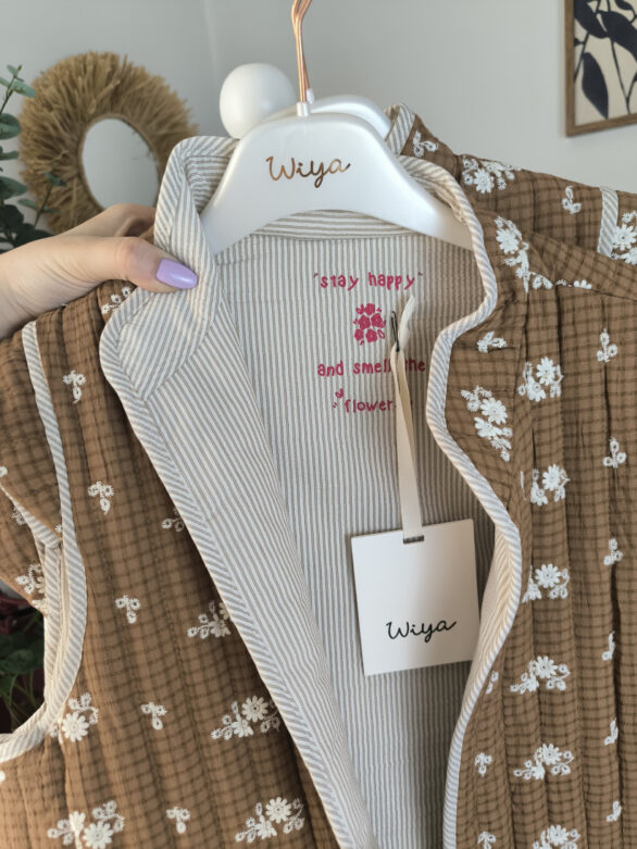 Kamizelka WIYA boho kwiaty karmel Nowa wiosenna kolekcja! premium