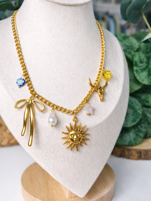 Naszyjnik z zawieszkami - słońce Portofino