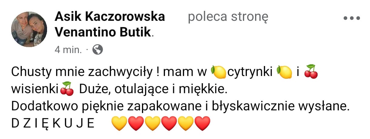 Opinia klientki Venantino